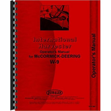 AFTERMARKET New  Operators Manual for McCormick Deering W9 Tractor RAP73784